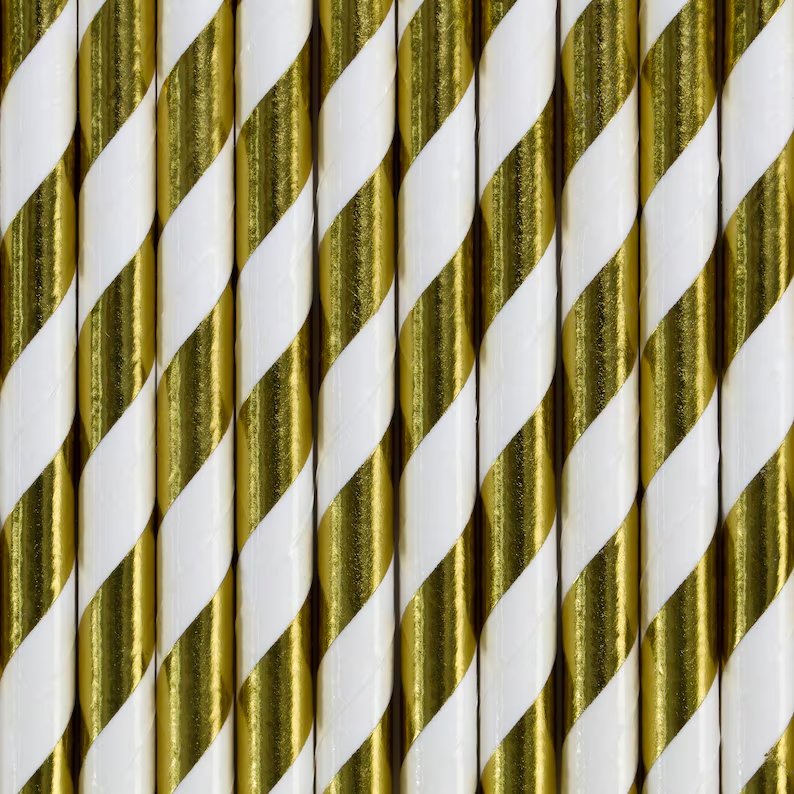 White/Gold Straws