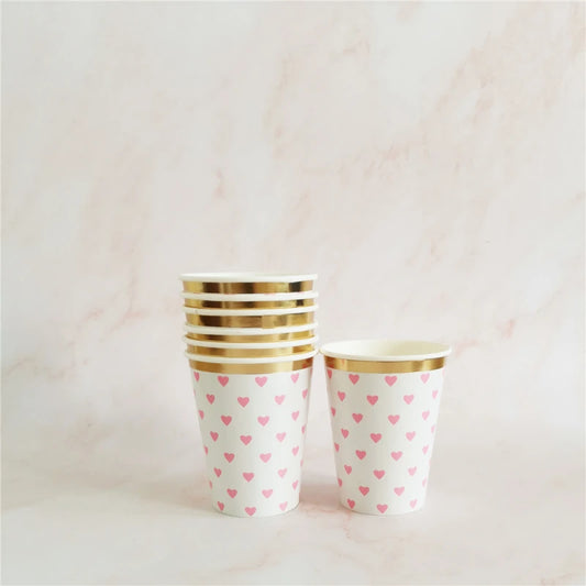 8 ct. Pink Hearts Paper Cups