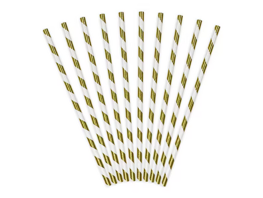 White/Gold Straws